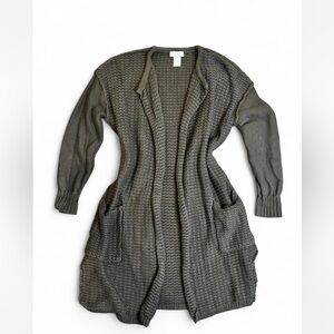 Barneys New York Green Knit Cardigan